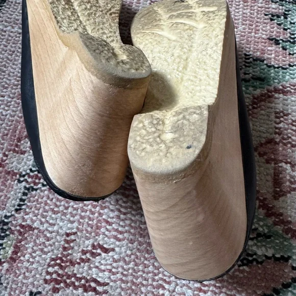 No 6 Black Leather New School Clogs Size 38 - Picture 5 of 10